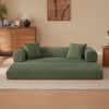 Schlafsofa Grün mit Veloursbezug, Kaltschaum und modularer Sitzfläche für flexibles Sitzen und Liegen,59x195x89 cm Bild 3