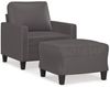 vidaXL Sessel mit Hocker Grau 60 cm Kunstleder 3201021 Bild 2
