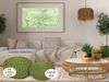 Amagohome Sitzhocker, Pouf, XXL Baumwolle, Grün, ø 45 cm Bild 3