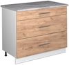 Küchenunterschrank Fame-Line Goldkraft Eiche/Weiß 100 cm, AP Marmor Vicco Bild 1
