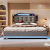 Flieks Polsterbett, Hydraulisches Stauraumbett 140x200 cm mit USB & Type-C Aufladen und Led Bild 2