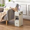Nachttisch 2er Set Schmal Beistelltisch mit Schublade offen Bild 4