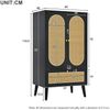 MODFU Kommode Highboard Esszimmerschrank Bücherregal Rattan-Design (mit 2 Türen, 1 Schublade), mit Türen und Schubladen Sideboard mit großem Stauraum Bild 4
