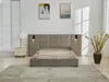 Vente-unique - SARETO Bett SamtStoff Schokoladenbraun - B 208 cm x H 104 cm x L 248 cm Bild 2