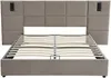 Vente-unique - SARETO Bett SamtStoff Schokoladenbraun - B 208 cm x H 104 cm x L 248 cm Bild 4