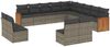 vidaXL 13-tlg. Garten-Sofagarnitur mit Kissen Grau Poly Rattan 3260569 Bild 2