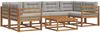 vidaXL Outdoor-Sofagarnitur mit Kissen 7 pcs Natürlich und Hellgrau 3367249 Bild 2