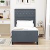 vidaXL Boxspringbett mit Kopfteil Dunkelgrau 90 x 190 cm Samt 3344844 Bild 3
