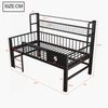 Kindereinzelbett 90×200 cm aus Metall mit Sicherheitsgitter und Stauraum, schwarz Bild 4