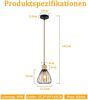 ZMH Pendelleuchte Esstisch Hängelampe Vintage - Esszimmerlampe Schwarz Esszimmer Hängeleuchte Metall 1 Flammig Retro Hanfseil aus Holz Industrial E27 Pendellampe für Wohnzimmer (ohne Leuchtmittel) Bild 3