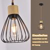 ZMH Pendelleuchte Esstisch Hängelampe Vintage - Esszimmerlampe Schwarz Esszimmer Hängeleuchte Metall 1 Flammig Retro Hanfseil aus Holz Industrial E27 Pendellampe für Wohnzimmer (ohne Leuchtmittel) Bild 2