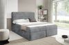 MEBLINI Boxspringbett mit Bettkasten - 180x200 - H4/Grau Cordstoff - TALIA - Gepolstert Doppelbett mit Matratze und Topper - Polsterbett mit Stauraum - Bett mit Kopfteil - Stauraumbett Bild 2