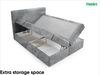 MEBLINI Boxspringbett mit Bettkasten - 180x200 - H4/Grau Cordstoff - TALIA - Gepolstert Doppelbett mit Matratze und Topper - Polsterbett mit Stauraum - Bett mit Kopfteil - Stauraumbett Bild 5