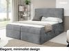 MEBLINI Boxspringbett mit Bettkasten - 180x200 - H4/Grau Cordstoff - TALIA - Gepolstert Doppelbett mit Matratze und Topper - Polsterbett mit Stauraum - Bett mit Kopfteil - Stauraumbett Bild 3