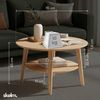 skølm 'Mjölnir' Couchtisch rund, Massivholz Eiche, natur geölt, Wohnzimmertisch Ø70 cm, Beistelltisch für Wohnzimmer mit Ablage Bild 5