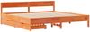 vidaXL Massivholzbett ohne Matratze Wachsbraun 200x200 Kiefernholz 3301739 Bild 3