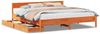 vidaXL Massivholzbett ohne Matratze Wachsbraun 200x200 Kiefernholz 3301739 Bild 2
