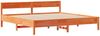 vidaXL Massivholzbett ohne Matratze Wachsbraun 200x200 Kiefernholz 3301739 Bild 5