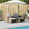 vidaXL 5-tlg. Garten-Sofagarnitur Kissen Stapelbar Beige Poly Rattan 4104166 Bild 3