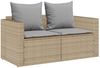 vidaXL 5-tlg. Garten-Sofagarnitur Kissen Stapelbar Beige Poly Rattan 4104166 Bild 5