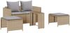 vidaXL 5-tlg. Garten-Sofagarnitur Kissen Stapelbar Beige Poly Rattan 4104166 Bild 2