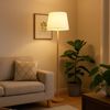 NOWA LED Stehlampe mit Fußschalter, inkl. Leuchtmittel, Warmweiß, Metall Holzoptik, 35 x 35 x 151 cm Bild 3