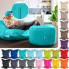 Green Bean® 2er Set XXL Sitzsack "Square+Stay" inkl. Poufmit mit EPS-Perlen - Riesensitzsack 140x180 Liege-Kissen Bean-Bag Chair - Türkis Bild 5
