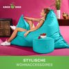 Green Bean® 2er Set XXL Sitzsack "Square+Stay" inkl. Poufmit mit EPS-Perlen - Riesensitzsack 140x180 Liege-Kissen Bean-Bag Chair - Türkis Bild 3