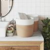 vidaXL Aufbewahrungskörbe 2 Stk. Braun und Weiß Ø28x28 cm Baumwolle 358460 Bild 3