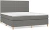 vidaXL Polsterbett mit Matratze Dunkelgrau 180x200 cm Stoff Bild 2