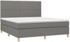 vidaXL Polsterbett mit Matratze Dunkelgrau 180x200 cm Stoff Bild 3