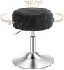 Schminkhocker, Schminkstuhl, Sitzhocker, höhenverstellbar, 360° drehbar, PU, dicke Polsterung, für Schlafzimmer, Küche, Esszimmer, tintenschwarz Bild 2