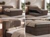 Boxspringbett INERO KING, 7 -Zonen-Multipocket-Matratze H3 und Topper Visco, zwei Bettkästen, Doppelbett, Stauraum - 160x200 - Braun Velvet Bild 2