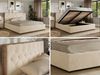 Polsterbett mit Bettkasten LARINO CLASSIC 160 x 200 cm Lattenrost und Gasdruckfedern, stabiles Bettgestell, modernes Design Foam Matratze - Creme Plüsch - MIRO LUX Bild 2