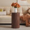 Beistelltisch 30x30 x H 55 cm, MDF in Nussbaum-Optik, runder Wohnzimmertisch im minimalistischen Design Bild 3