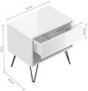 2er Set Nachttisch Dion 50cm SoftClose stehend Weiß Hgl : Weiss hochglanz Bild 2