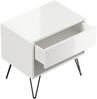 2er Set Nachttisch Dion 50cm SoftClose stehend Weiß Hgl : Weiss hochglanz Bild 4