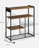 VASAGLE Küchenregal mit Steckdosen, Standregal mit 2 Metallkörben, Bäckerregal mit Haken und Regalablagen, Mikrowellenregal, 35 x 80 x 93,5 cm, Industrie-Design, vintagebraun-tintenschwarz Bild 2
