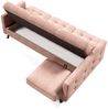 Ecksofa Sofa GARNET Stoff Luis Hellgrau mit Schlaffunktion Ottomane Rechts Bild 2