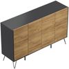 Kommode Maxim XL 155cm 4 Softclose Türen Grafit/Eiche Front : Oak Gold / Grafit Bild 4
