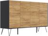 Kommode Maxim XL 155cm 4 Softclose Türen Grafit/Eiche Front : Oak Gold / Grafit Bild 5
