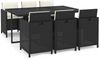 vidaXL 7-tlg. Garten-Essgruppe mit Kissen Poly Rattan Schwarz 3095530 Bild 2