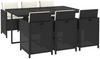 vidaXL 7-tlg. Garten-Essgruppe mit Kissen Poly Rattan Schwarz 3095530 Bild 3