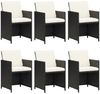 vidaXL 7-tlg. Garten-Essgruppe mit Kissen Poly Rattan Schwarz 3095530 Bild 4