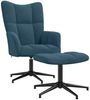 vidaXL Relaxsessel mit Hocker Blau Samt [328116] Bild 2
