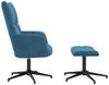 vidaXL Relaxsessel mit Hocker Blau Samt [328116] Bild 4