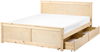 Bett mit 2 Schubladen Kiefernholz DAUPHIN 160 x 200 cm Hellbraun Bild 5