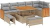 vidaXL Gartensofa-set mit Kissen 9 pcs Beige und Hellgrau 3363187 Bild 2