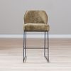 Bronx71 Barhocker Momo Chenille Olivgrün 85 cm Bild 5