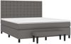 vidaXL Boxspringbett mit Matratze Grau 180x200 cm Kunstleder 3137681 Bild 3